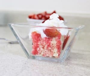 Strawberry Banana Poke Cake