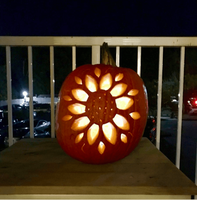 Girly Sunflower pumpkin carving