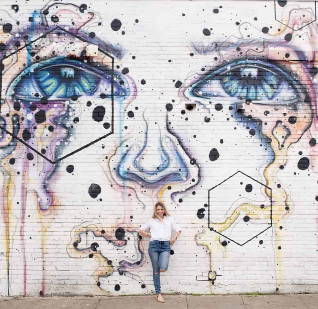 Lady Face mural in Deep Ellum Dallas Texas