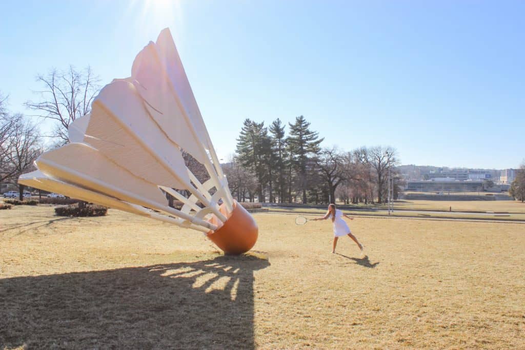 The shuttlecocks at Nelson Atkins Art Museum in Kansas City are so fun. Plus the museum is free to enter. Definitely a must see when you are in Missouri.