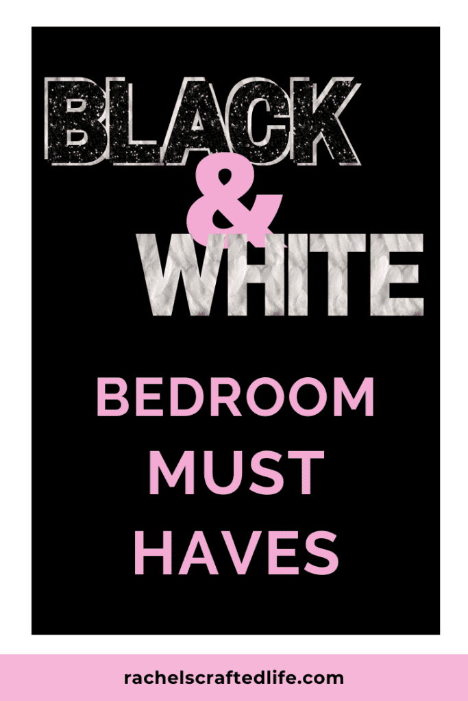 Must have items for a black and white bedroom. All my best black and white bedroom ideas to decorate your master bedroom.  How to decorate a black and white bedroom and links to black and white  decor that I bought and love. it came together in the perfect black and white aesthetic. So check it out if you want a black and white bedroom too.