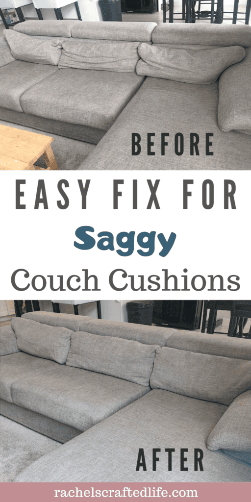 How to fix saggy couch cushions in only a few easy steps. DIY fix for saggy couch cushions that anyone can do. You can upgrade your living room without buying new furniture. This simple fix you simply restuff couch cushions. I teach you how to restuff couch cushions. Give new life to your old couch.