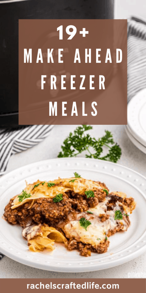 19 make ahead freezer meals perfect before  a busy season or a baby comes.  So if you're a new mom or  just a busy mom these healthy make ahead freezer meals are going to rock your world. This round up contains easy chicken recipes, delicious beef freezer meals and even a few meatless options.