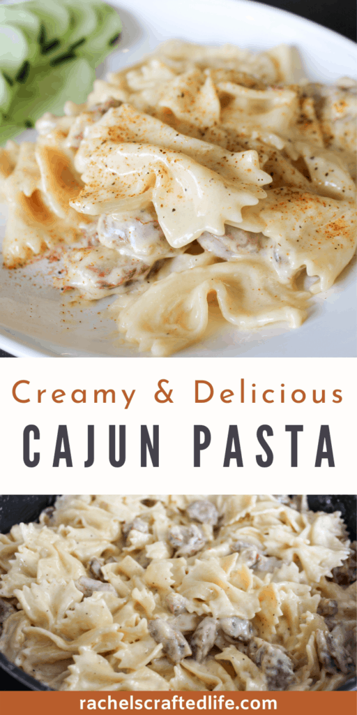 This cajun pasta recipe is a favorite in our household. The easy and creamy cajun pasta  has a slight spicy kick to it but nothing too crazy. This cajun pasta with sausage meal is enough to easily feed 6-8 people depending on serving size and sides. We love using it as a meal for two with leftovers. creamy cajun pasta with sausage brings in lots of southern flavor.