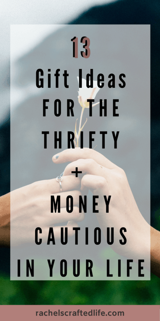 People exchanging a flower behind large text that says 13 Gift ideas for the thrifty and money cautious in your life. These money saving gifts are what the frugal people in your life really want. These money saving products are sure to please. If you’re looking for the perfect money-saving gifts to give to the frugal person in your life, these gifts won’t disappoint! #frugal #frugality #frugalgift #giftideas #moneysaving #savings #holidaygifts #christmasgifts