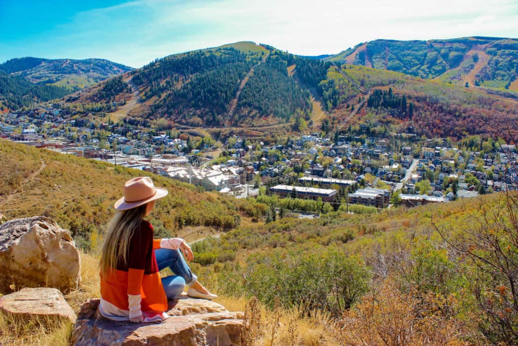 A stunning overlook from above of Park City, Utah.