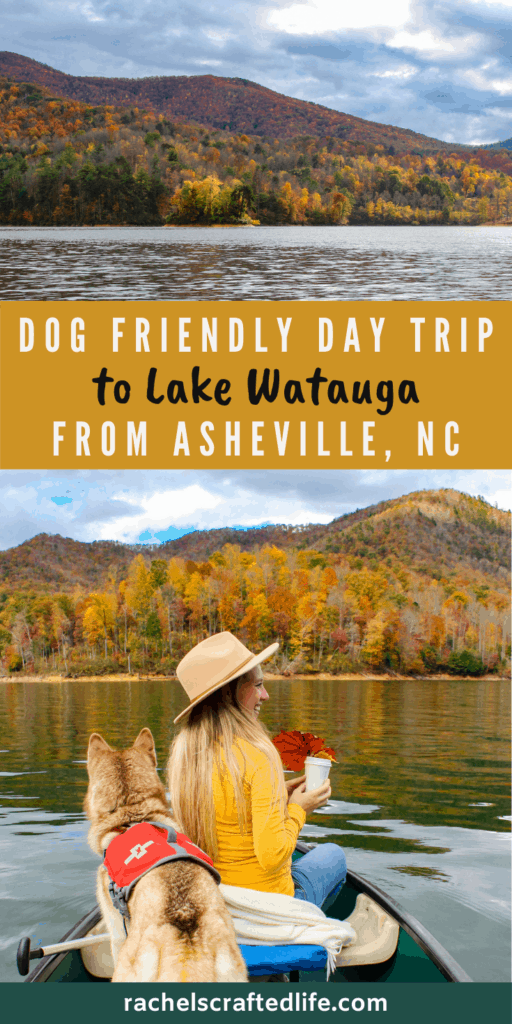 Lake Watauga is a great dog friendly day trip from Asheville North Carolina. Located in Eastern Tennessee, Watauga Lake is large and full of fun family and dog friendly activities. You could hike the nearby hillsides, picnic in the park, camp on the shoreline and of course get out on the water. Lake Watauga is dog friendly. Plus many popular rentals for sailing, boating, kayaking and canoeing are dog friendly too. In the summer Lake Watauga would be a great spot to go swimming. At only an hour and a half away from Asheville, North Carolina Watauga lake makes a fun dog friendly day trip. A day trip to Lake Watauga from Asheville, North Carolina is a great getaway. Plus the fall colors around Lake Watauga are amazing.