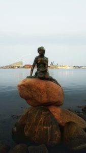 little mermaid statue in Copenhagen, Denmark