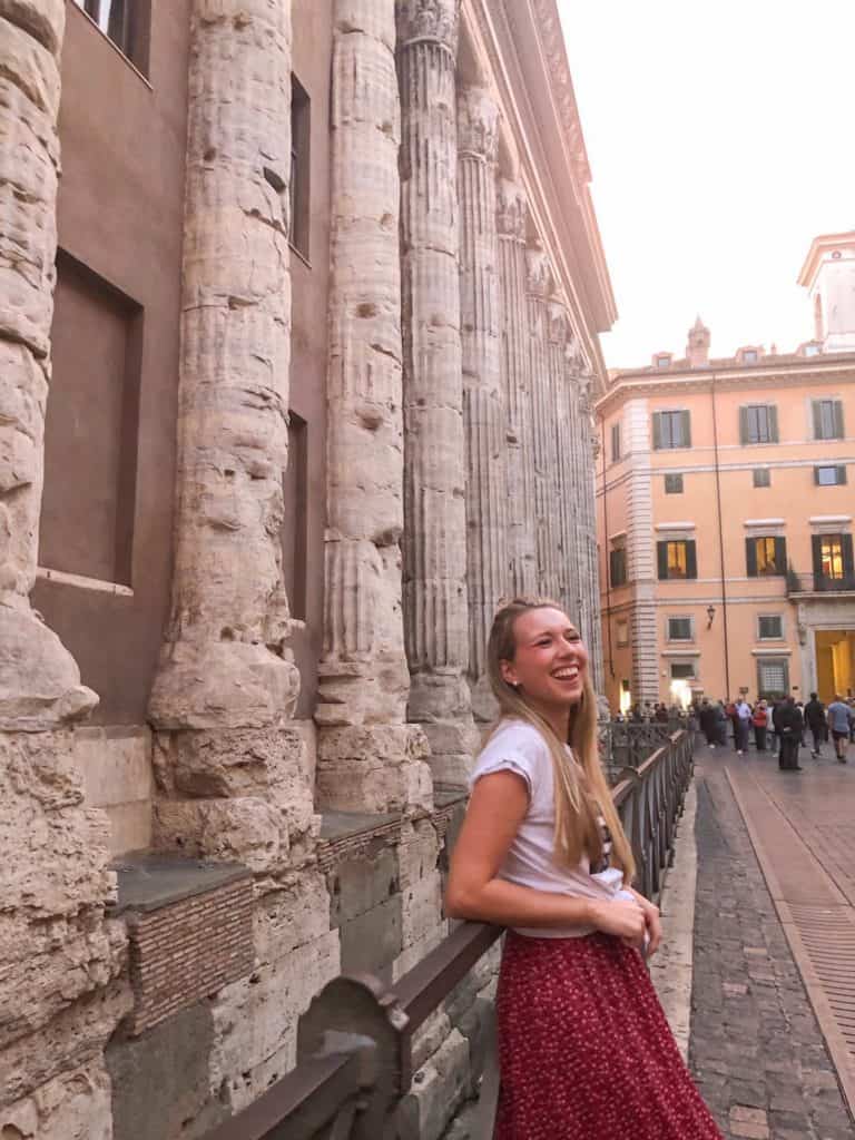 There is beauty to be found on just about every street in Rome. These large ancient columns were located on a random side street. Istagramable places in Rome are everywhere you just have to keep your eyes open.