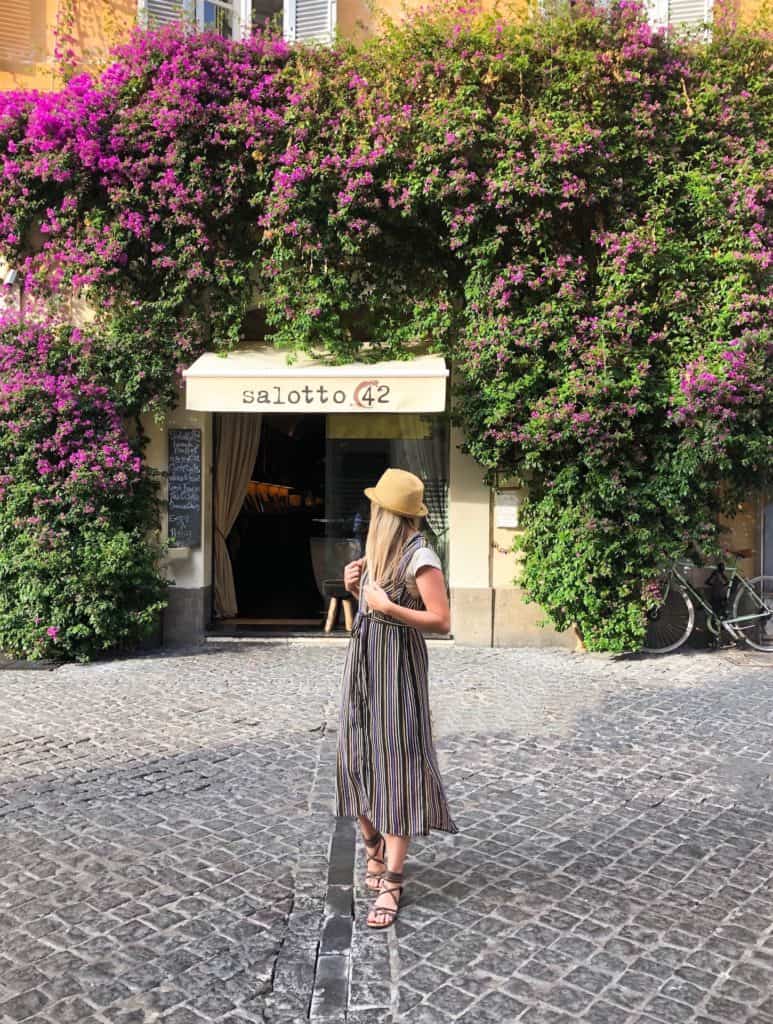 There is beauty to be found on just about every street in Rome. This gorgeous restaurant was located on a random side street. Instagramable places in Rome are everywhere you just have to keep your eyes open.