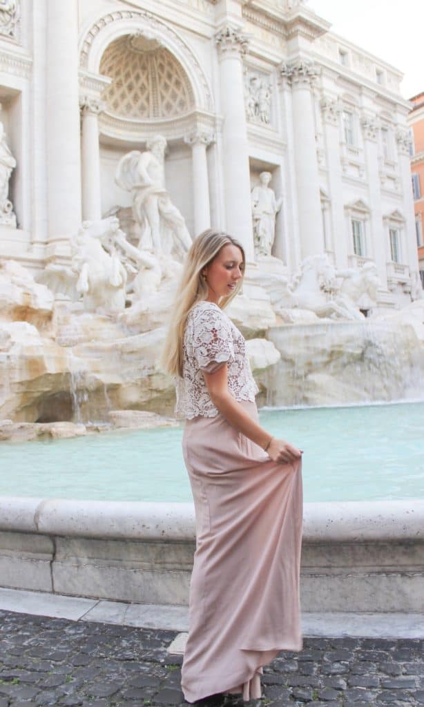 Trevi fountain with its large stone sculptures and turquoise waters was my favorite sight to see in all of Rome. It is large and majestic and somehow in the middle of some unassuming street in Rome. Definitely make a stop to throw a coin into the fountain and see it for yourself.