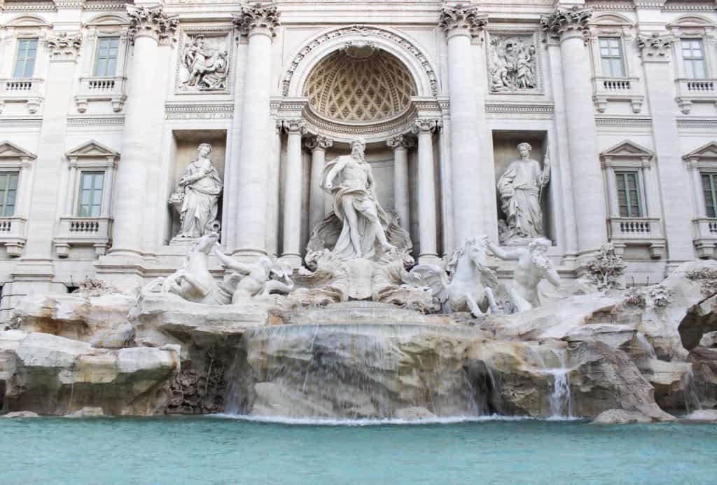 Trevi fountain with its large stone sculptures and turquoise waters was my favorite sight to see in all of Rome. It is large and majestic and somehow in the middle of some unassuming street in Rome. Definitely make a stop to throw a coin into the fountain and see it for yourself.