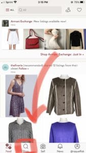 The shop button on Poshmark. This guide to Poshmark for beginners teaches sellers how to list items for a profit and make money.