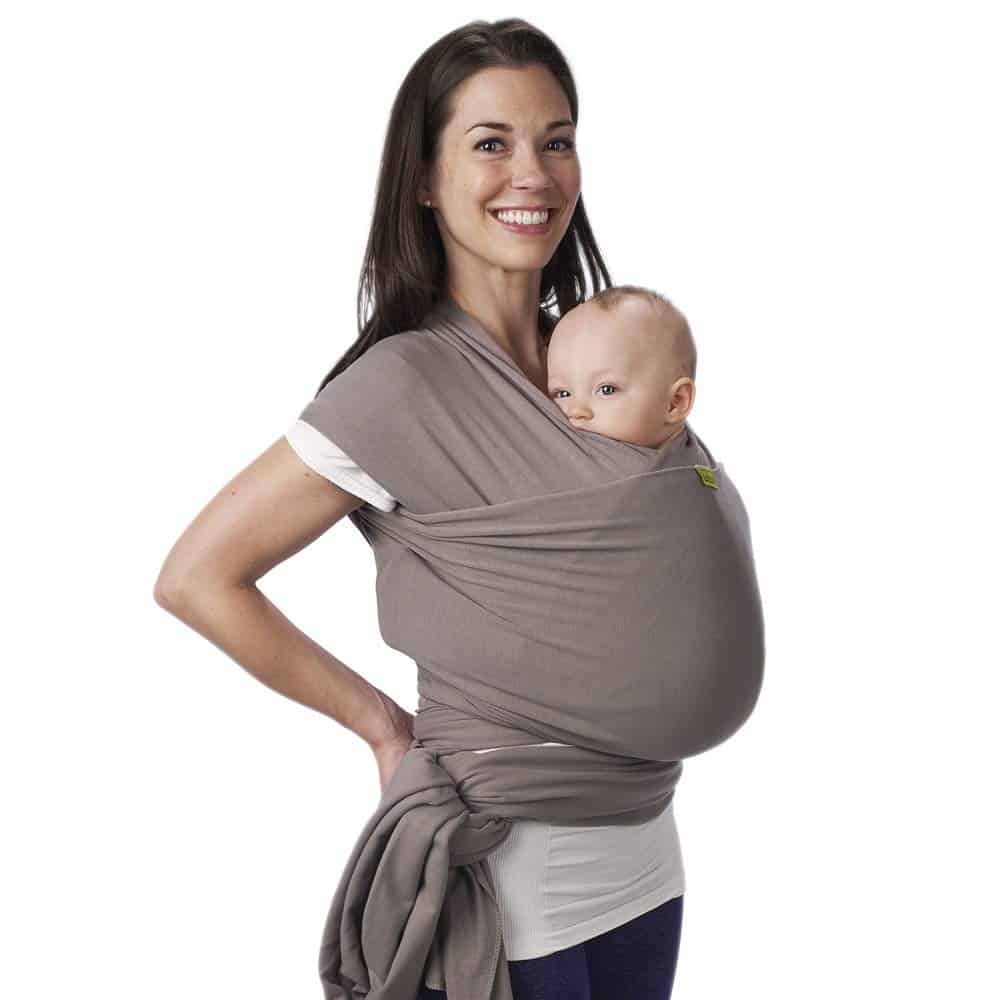 the Boba wrap baby carrier is another one of the eleven best baby carriers for travel. It is a great baby wrap option if you prefer them over structured carriers.