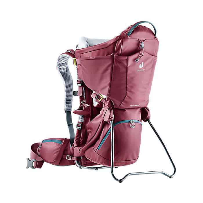 the Deuter kid comfort is the best baby carrier for traveling when your travels involve hiking and long days of walking and sightseeing.