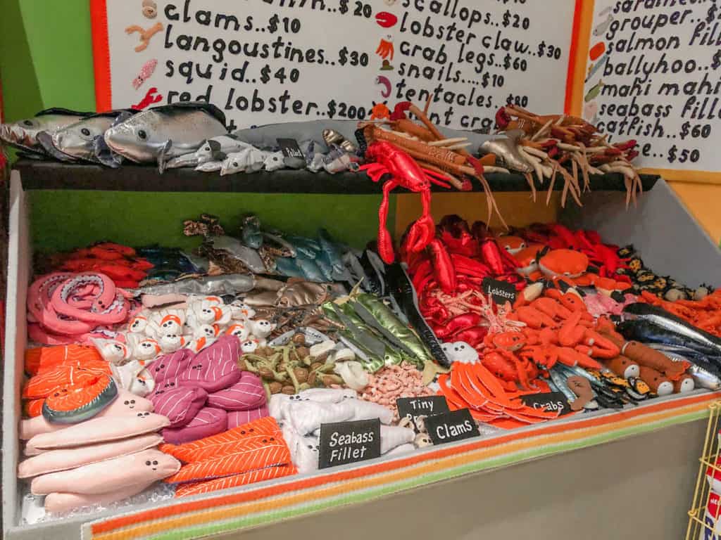 An amazing display of felt seafood at Tampa Fresh Foods