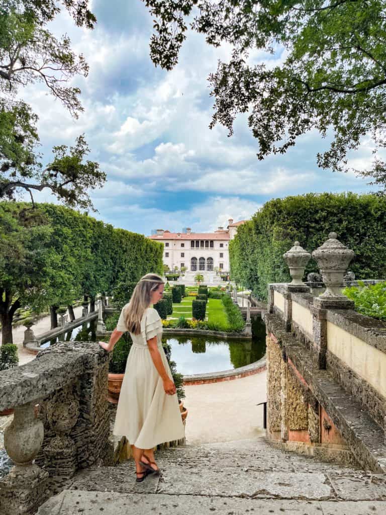 An instagram worthy shot of the gorgeous Vizcaya mansion in Miami.