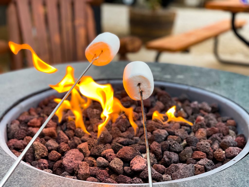 The fire pit at Mesa Verde RV Resort. A fun places to stay just outside Mesa Verde National Park. With a fire pit, pool, hot tubs, playground, laundry and so much more this place has everything you might need and more for an enjoyable stay.