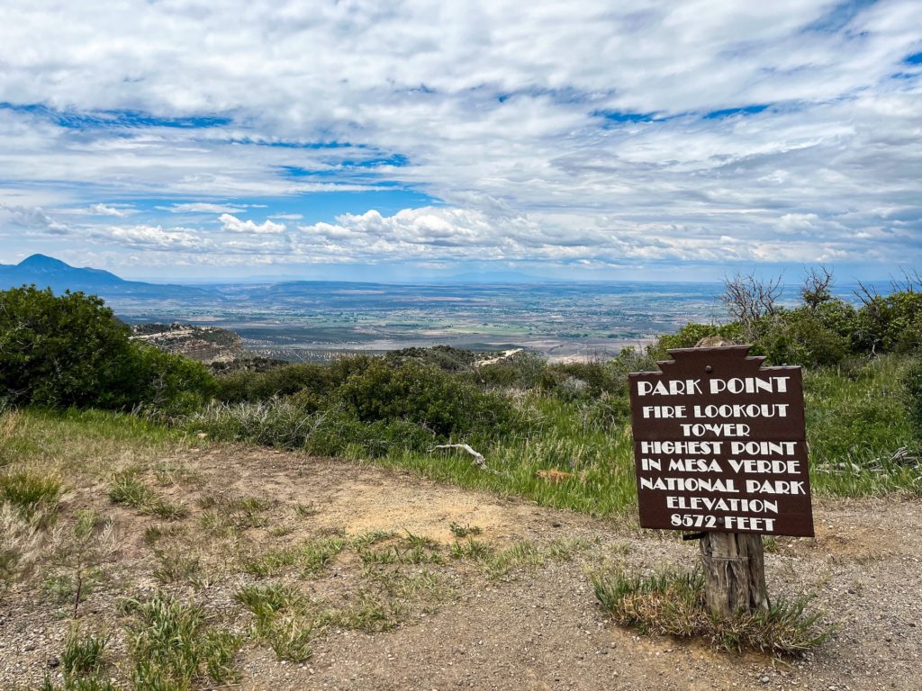 Park Point is the highest elevation in Mesa Verde National Park and the view over the valley is incredible.