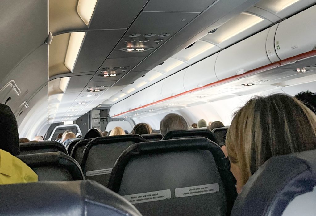 My review of Allegiant Airlines is that although it is a barebones flight as you can see here from the plane seats, it does the job safely and nicely.