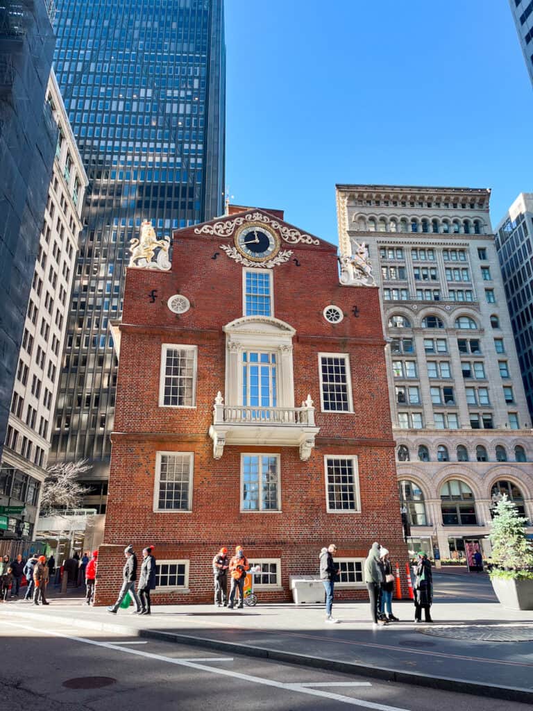 Another stop along the freedom trail is the Old State House. It is now a museum. Many historically significant events took place here including the Boston Massacre.