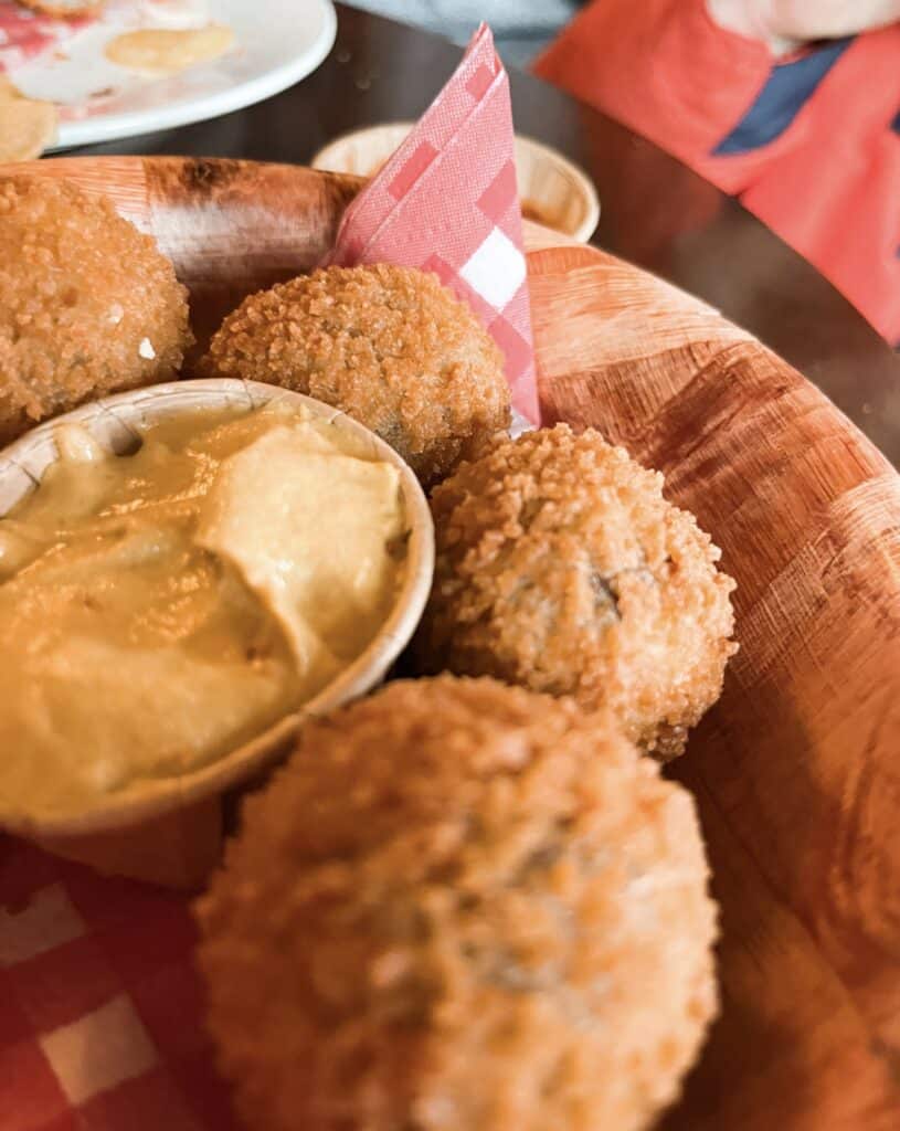 Bitterballen are a traditional food from the Netherlands that you can try while in Amsterdam, Holland.