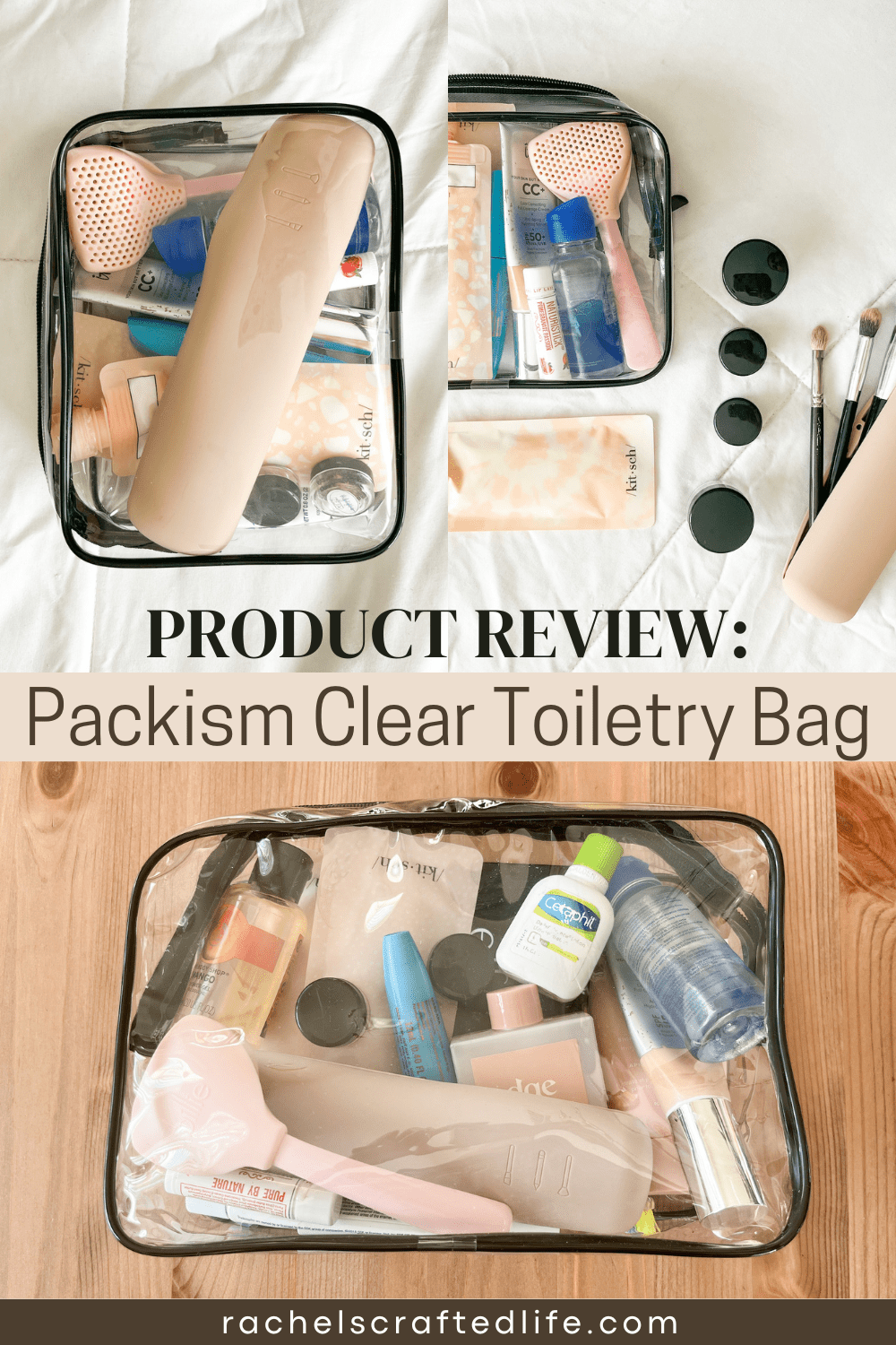 PACKISM Clear Toiletry Bag - 3 Pack TSA Approved Toiletry Bag