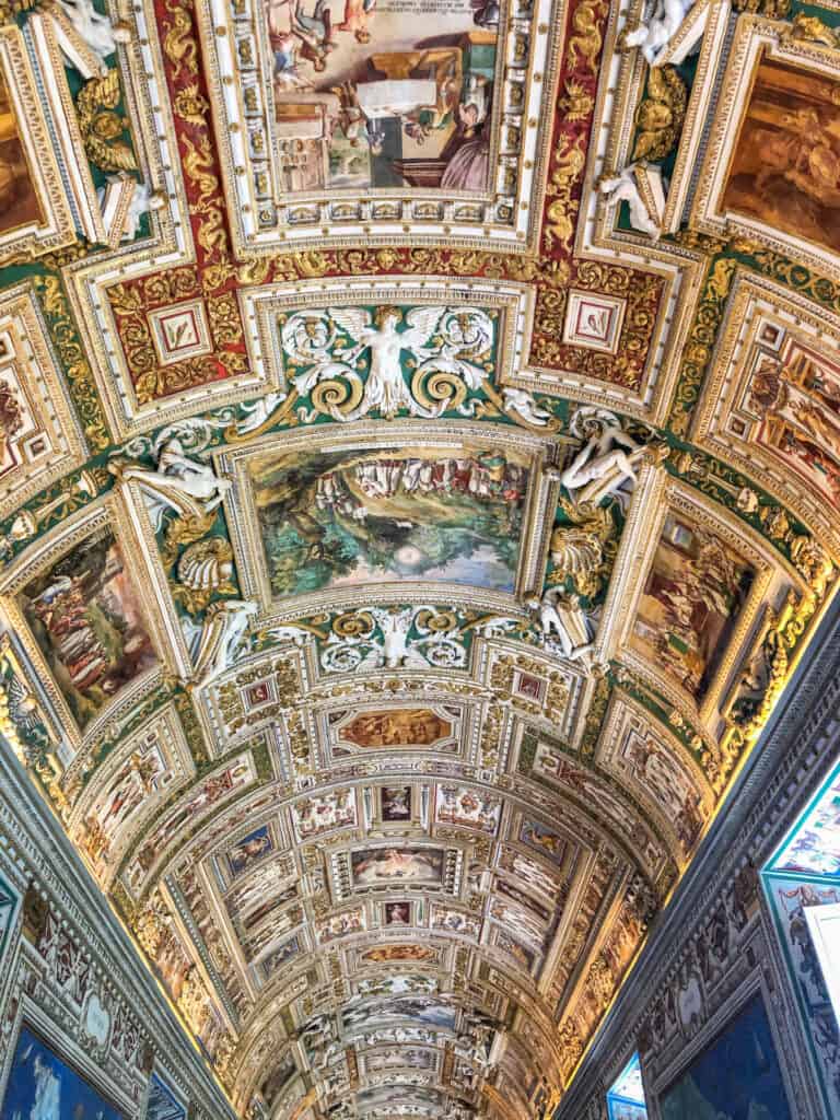 The ceiling of St. Peters Basilica in Vatican City