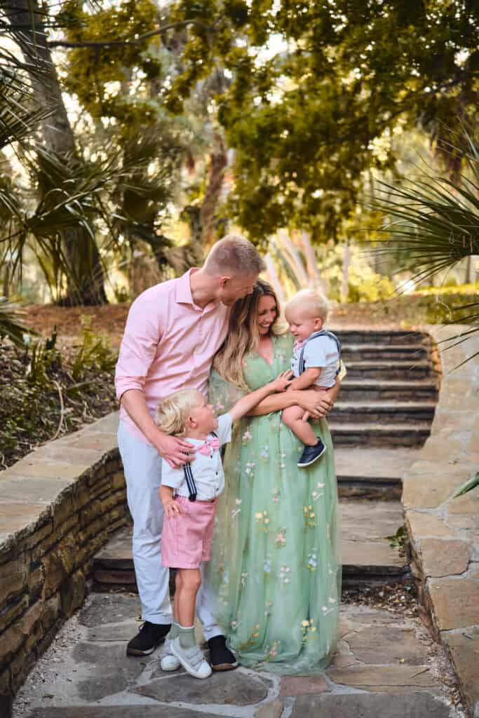 Happy Family playing at a tampa park