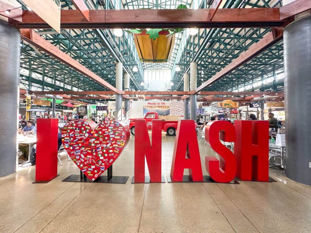 I love Nashville sign at the Nashville Farmers Market. 